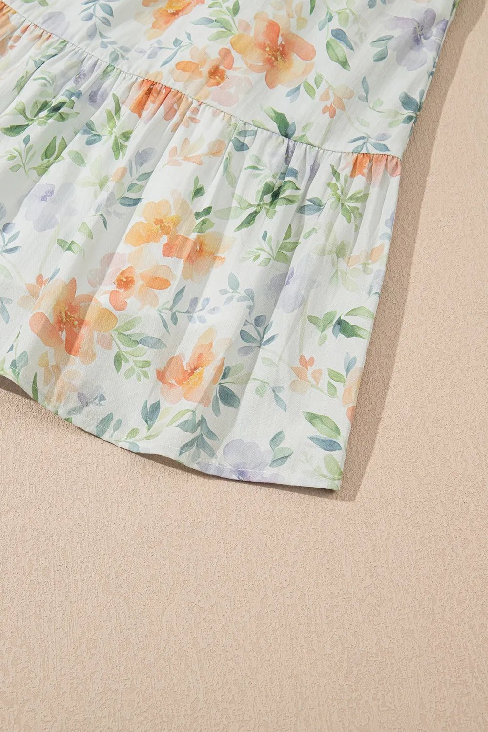 Frill Notched Puff Sleeve Dress – Floral by Simply Love