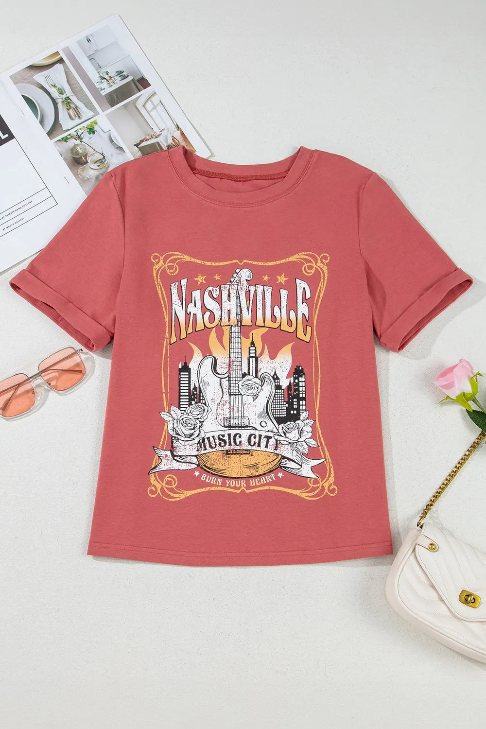 Mineral Nashville Music City Graphic Retro T-Shirt