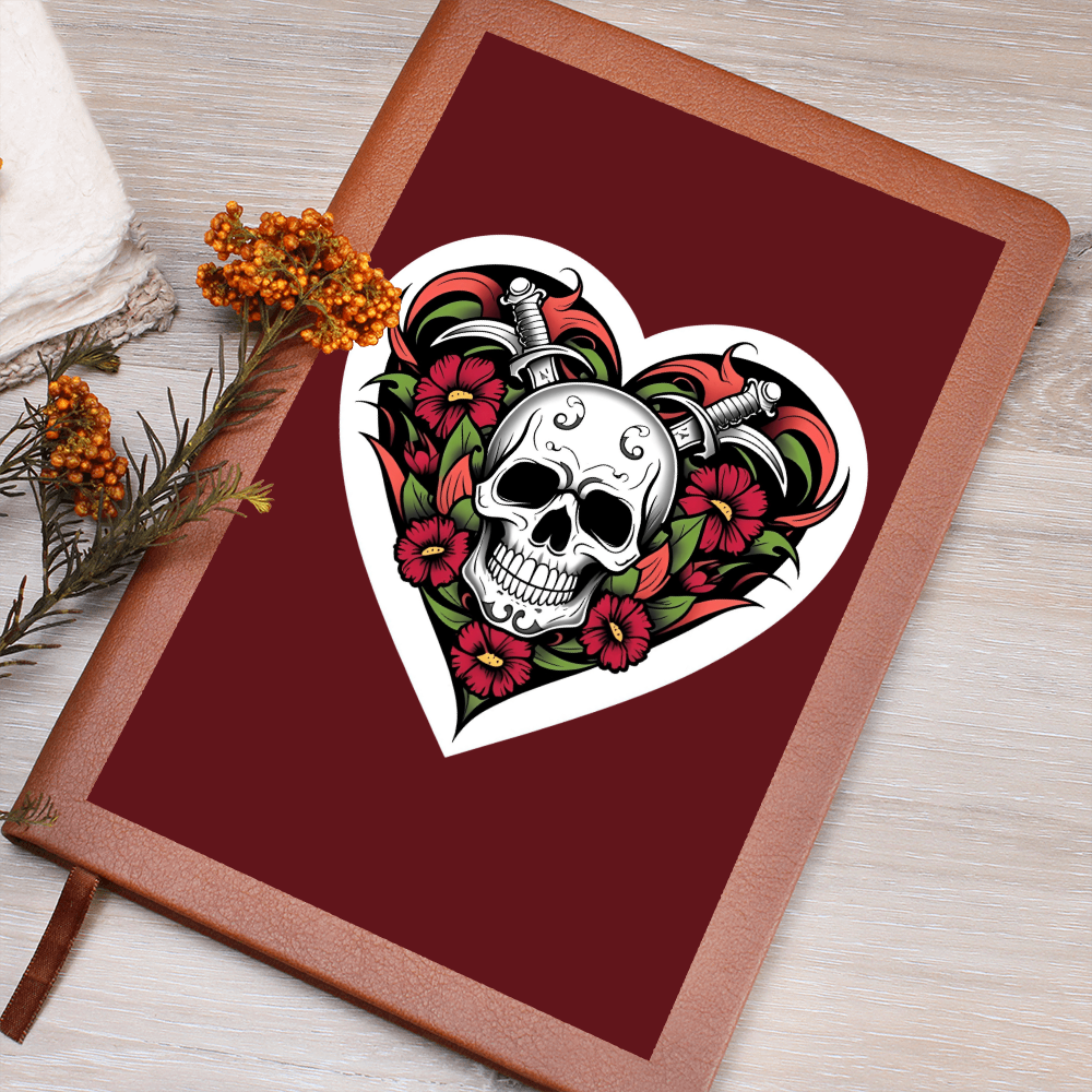 Skull & Dagger Heart classic design| Graphic Leather Journal