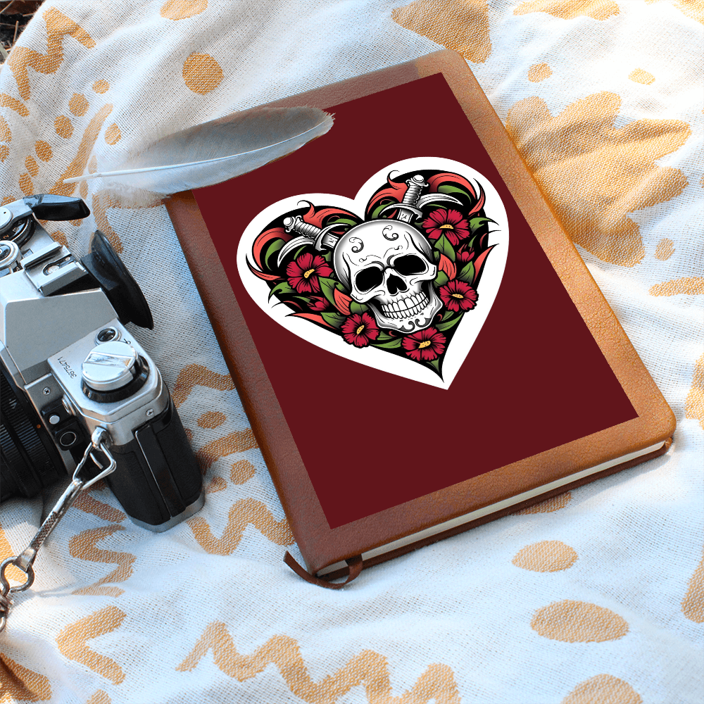 Skull & Dagger Heart classic design| Graphic Leather Journal