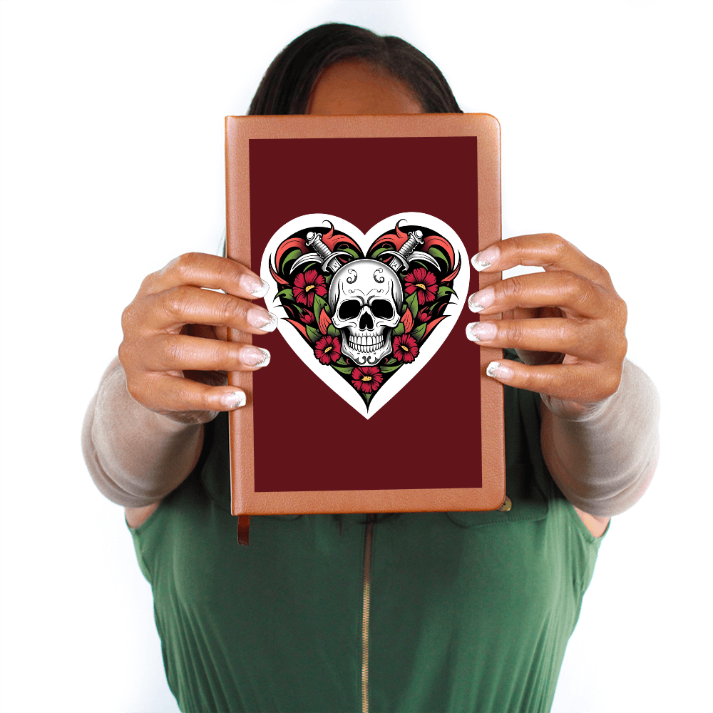 Skull & Dagger Heart classic design| Graphic Leather Journal