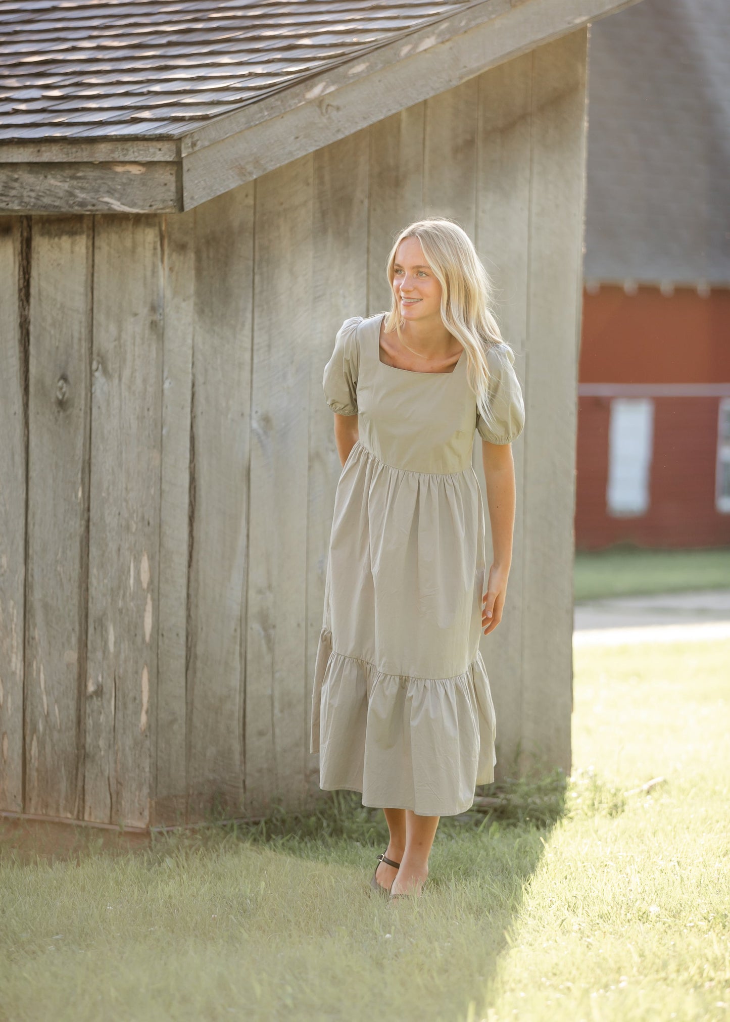 Ava Square Neck Midi Dress