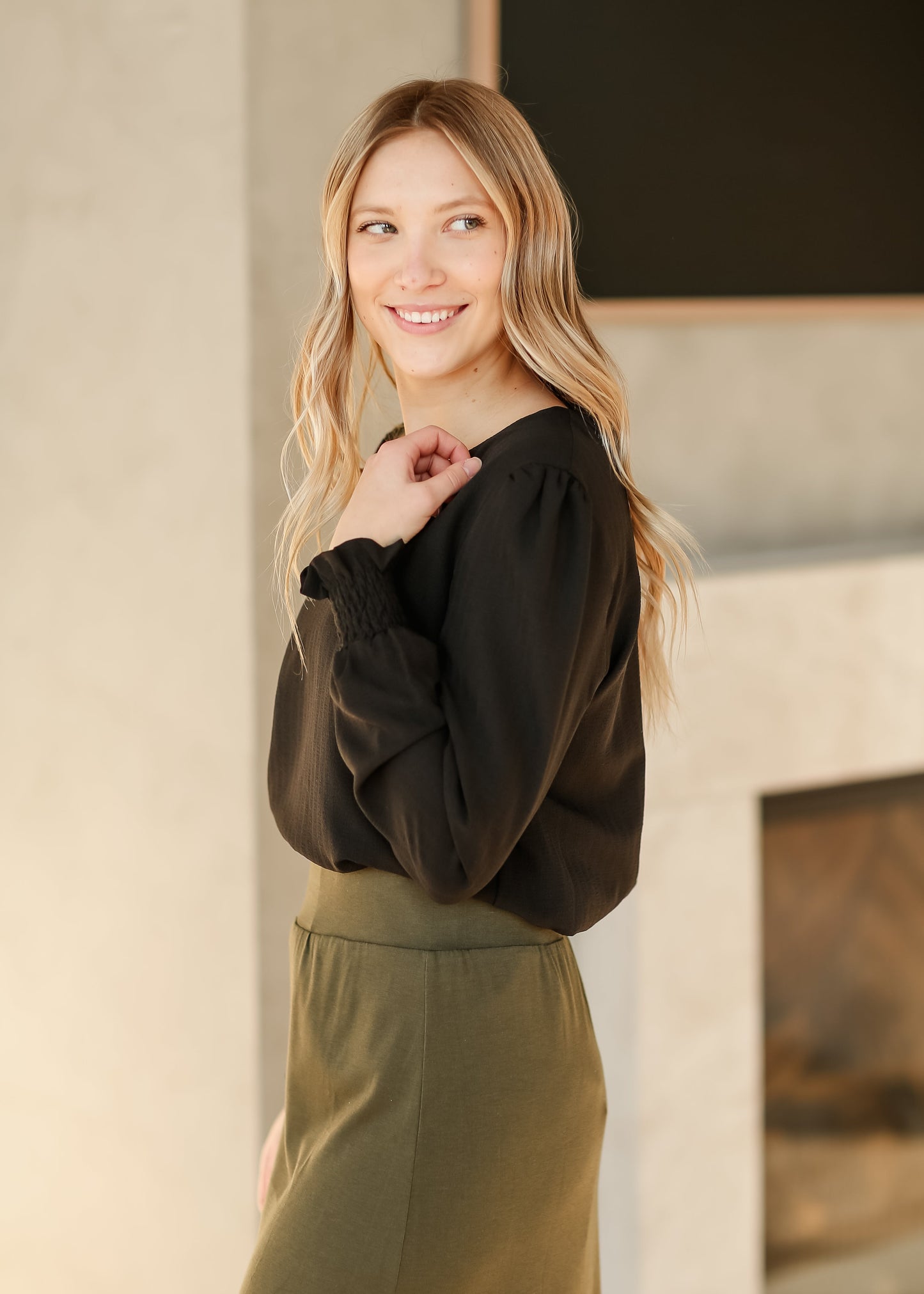 Blake Cinched Sleeve Blouse