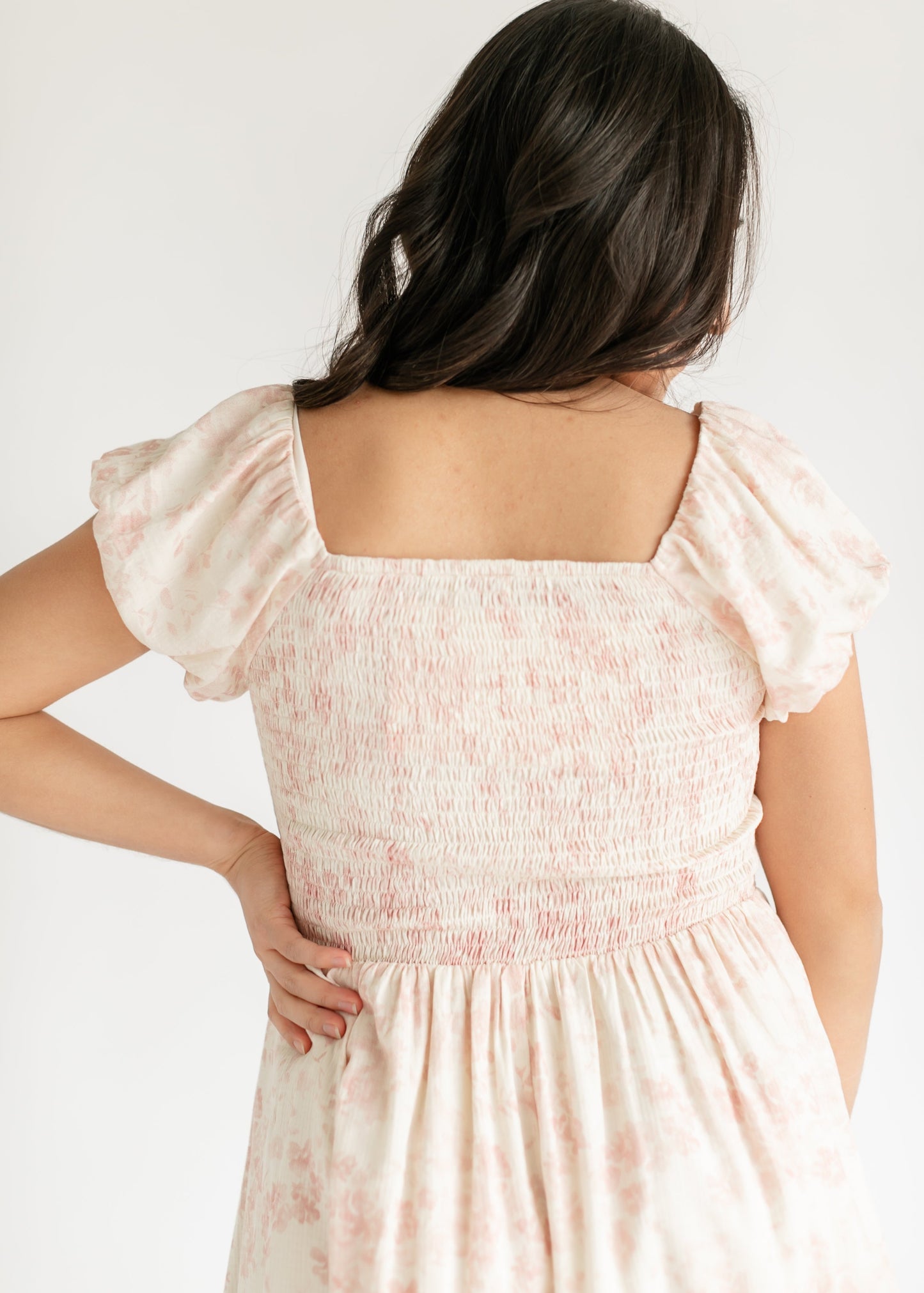 Brienna Ruched Bodice Cap Sleeve Midi Dress