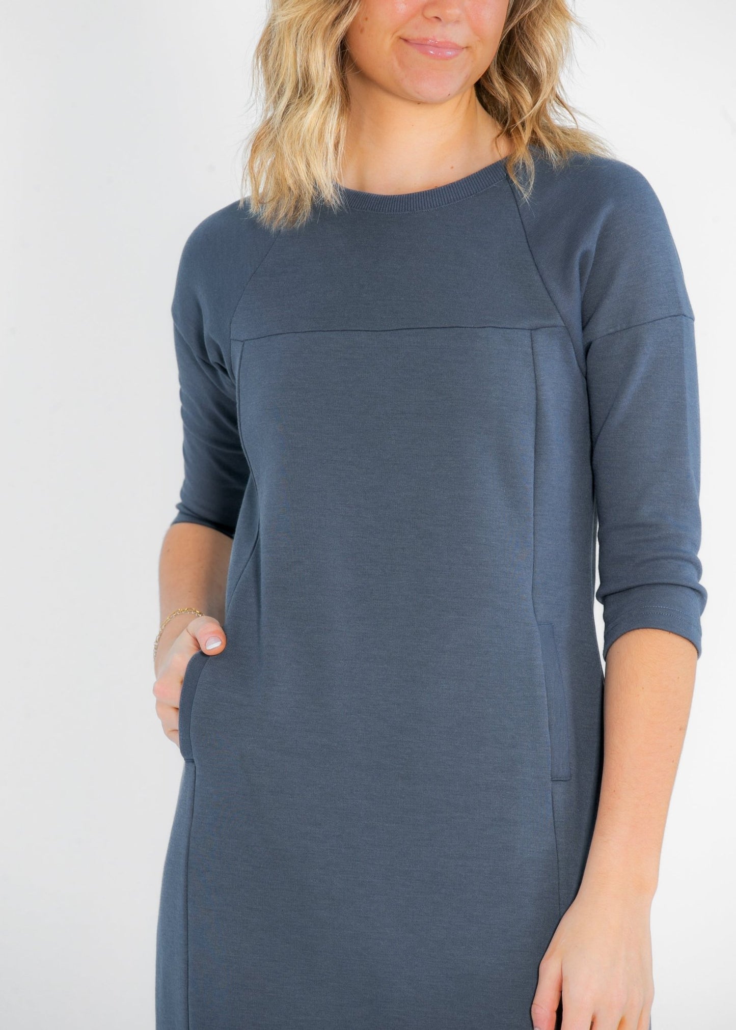 Liv 3/4 Sleeve Sweatshirt Midi Dress – XS IC Dresses by Inherit Co.