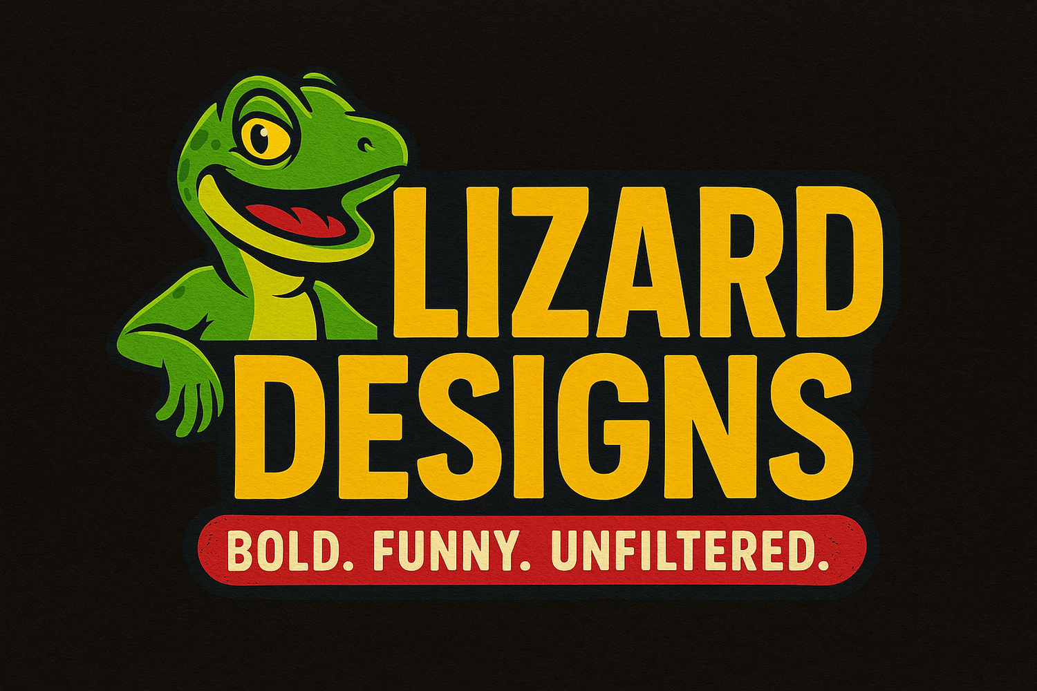 Lizzard logo, bold funny, unfiltered designs