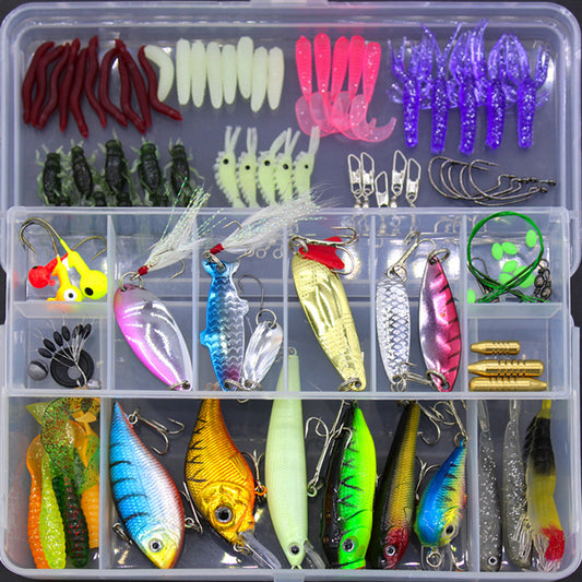 100-Piece Fishing Lure Set – Soft Bait & Hooks Kit with Sequins | Tackle Box Included