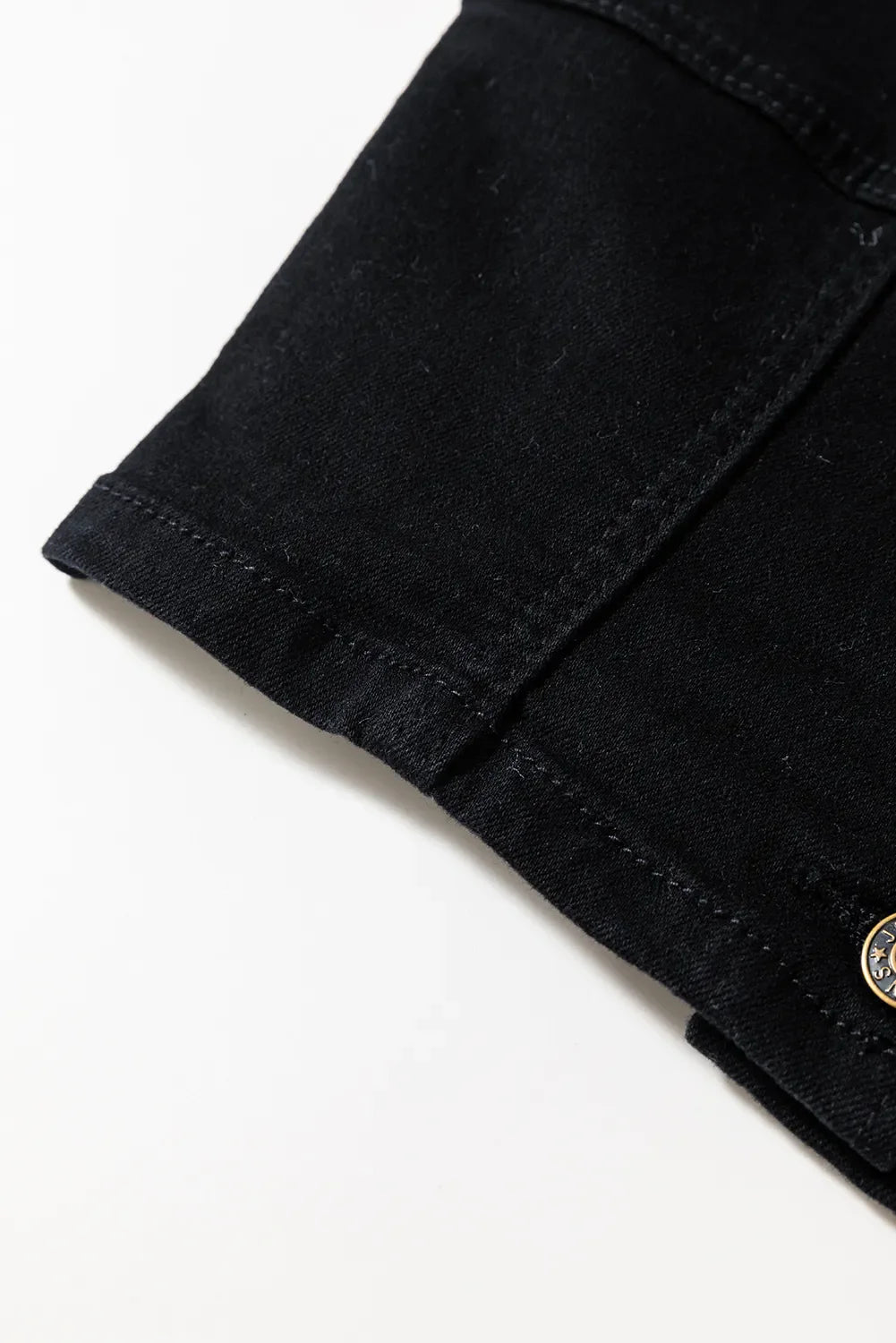 Acid Wash Buttoned Cropped Slim Denim Tank Top – Black by Simply Love