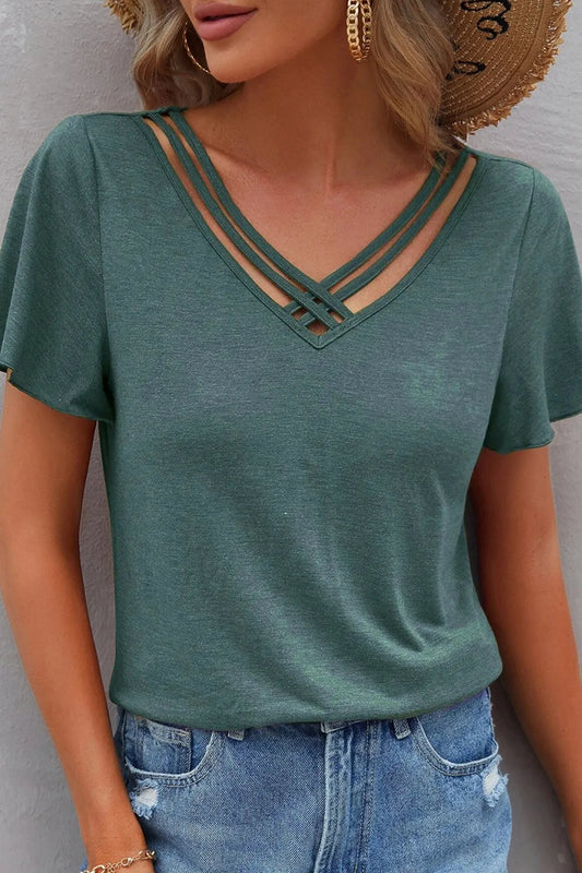 V-Neck Short Sleeve T-Shirt