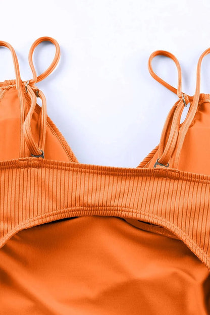 Drawstring Plunge One-Piece Swimwear