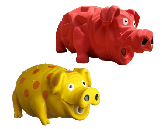 Multipet Latex Grunting Dog Toy Bundle – Goblet & Origami Pig | Plush - Filled, Squeaky Fun in Assorted Colors – Goblet Pig/Origami Pig Pet by SbrTnHomes