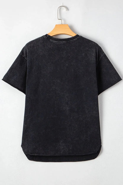 Western HOWDY Steer Head Print Side Slits Loose Fit T Shirt
