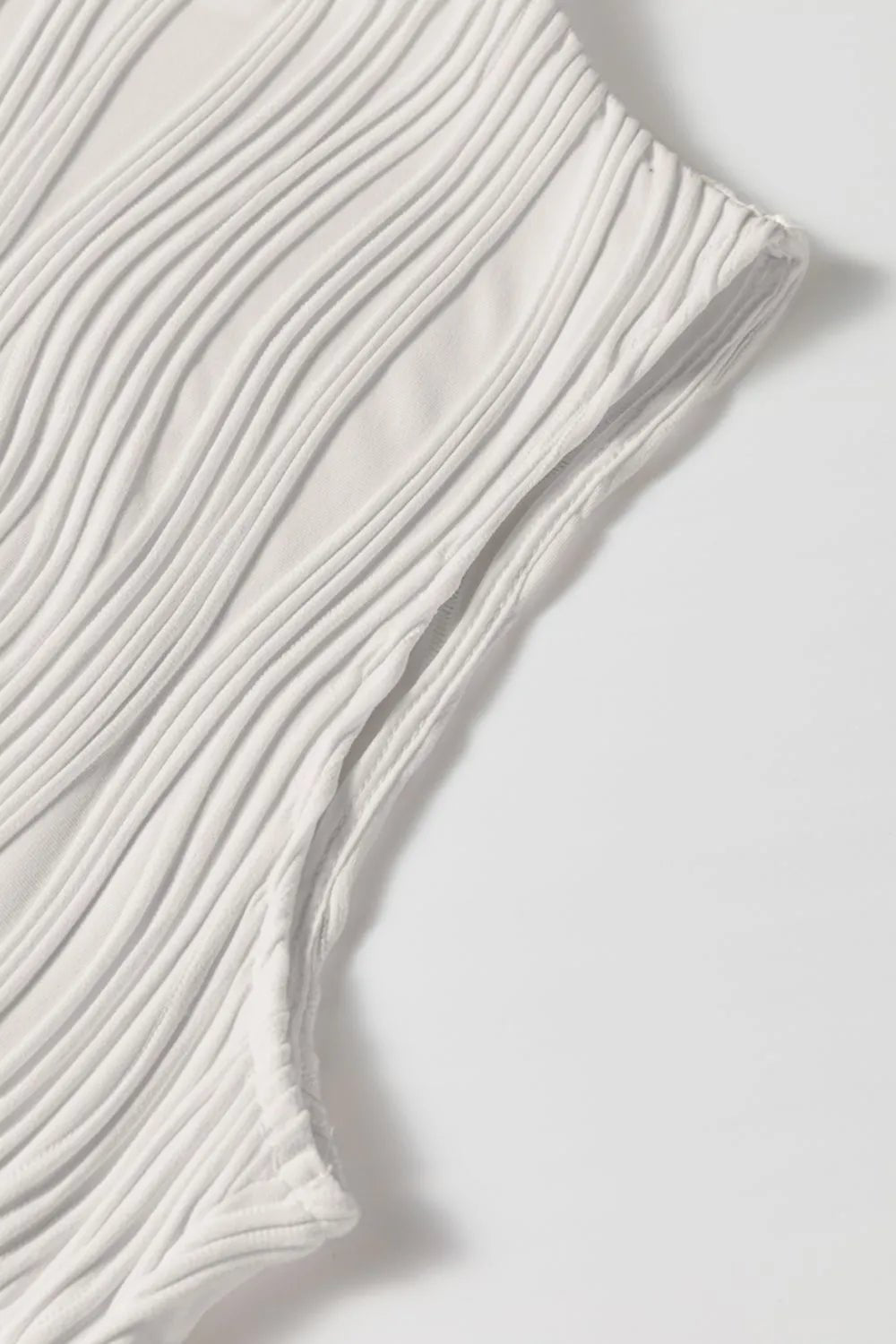 Wavy Textured Mock Neck Tank