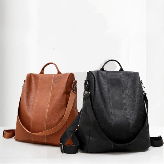 Women’s Large PU Leather Backpack – Stylish Zipper Bag with Spacious Interior | Everyday Use