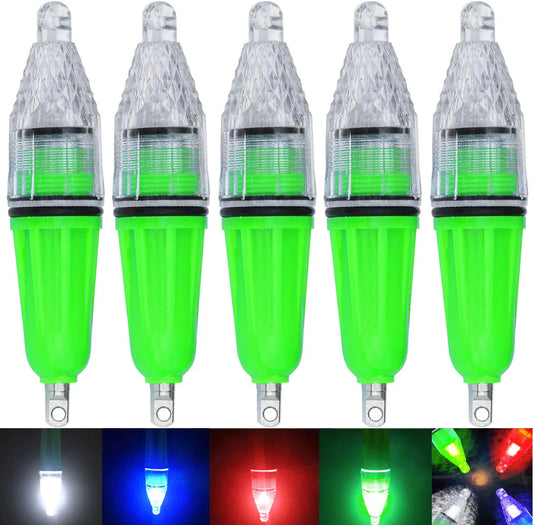 Underwater Fishing Light – Flashing Deep Drop LED Bait Lure (5 Colors, 5pcs) | Night Fishing Tool