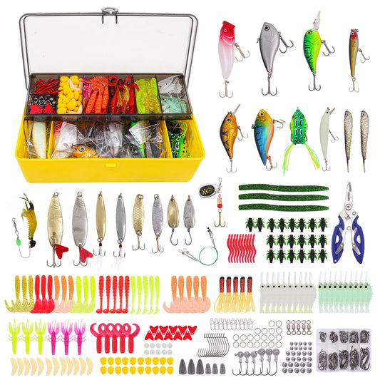 400PCS Fishing Lures Kit – All - in - One Bass & Trout Tackle Set | Freshwater Fishing Gear Box – n/a Fishing Gear by SbrTnHomes