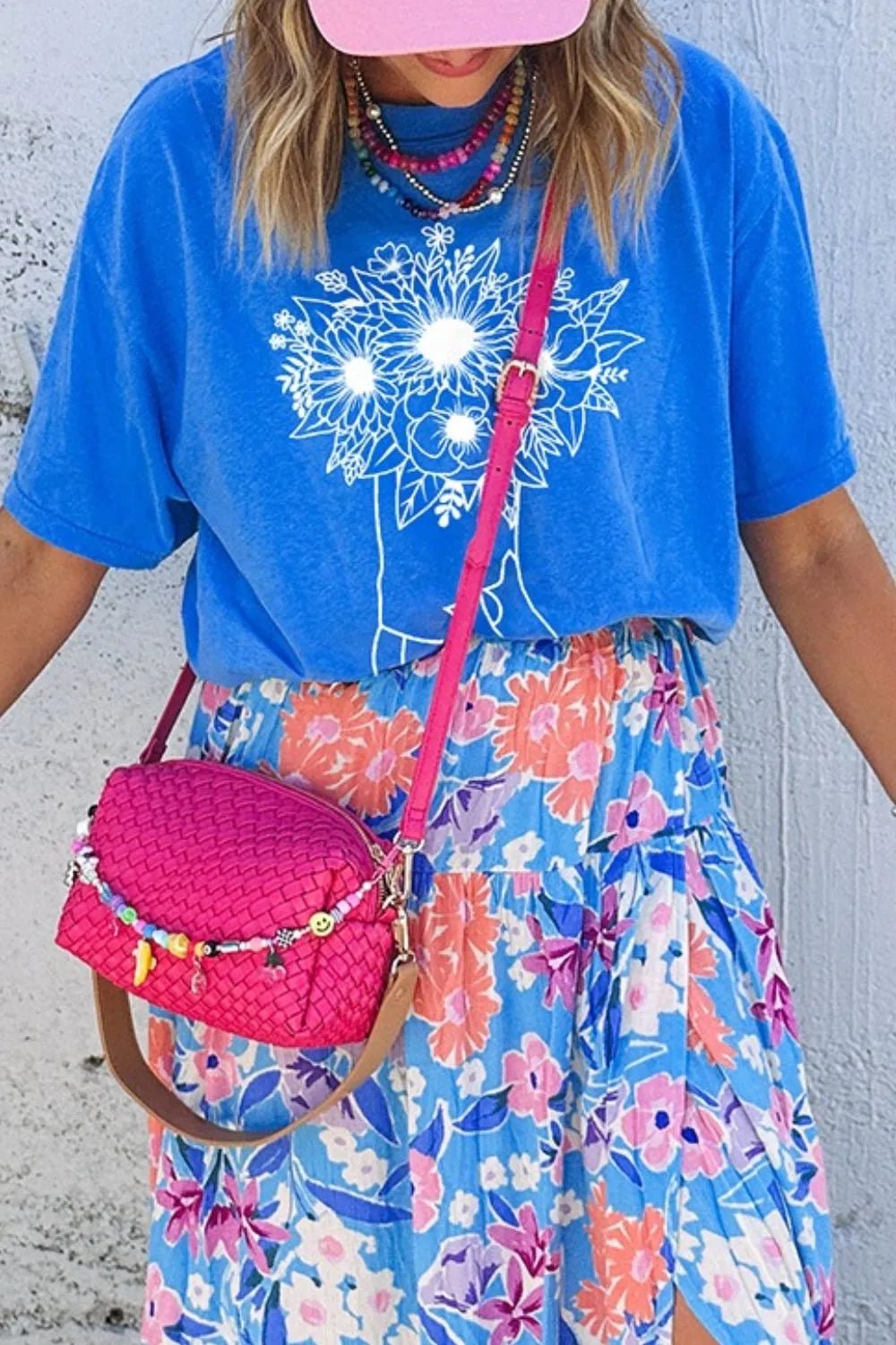 Graphic Round Neck Short Sleeve T-Shirt – Blue by Simply Love