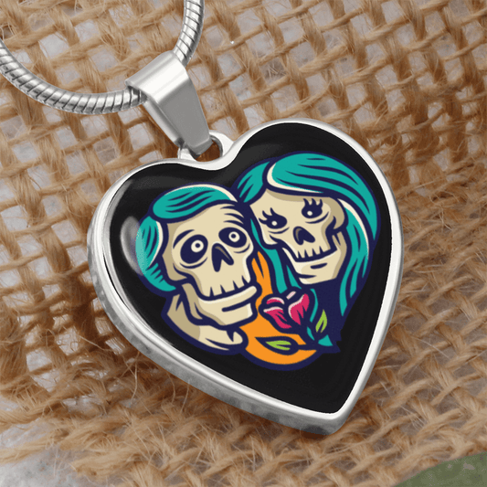 Sacred Heart Necklace – Day of the Dead Inspired Romantic Jewelry for Women – Luxury Necklace (Silver) Jewelry by ShineOn Fulfillment