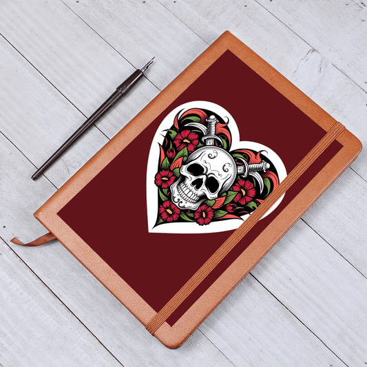 Skull & Dagger Heart classic design| Graphic Leather Journal – Graphic Journal Miscellaneous by ShineOn Fulfillment