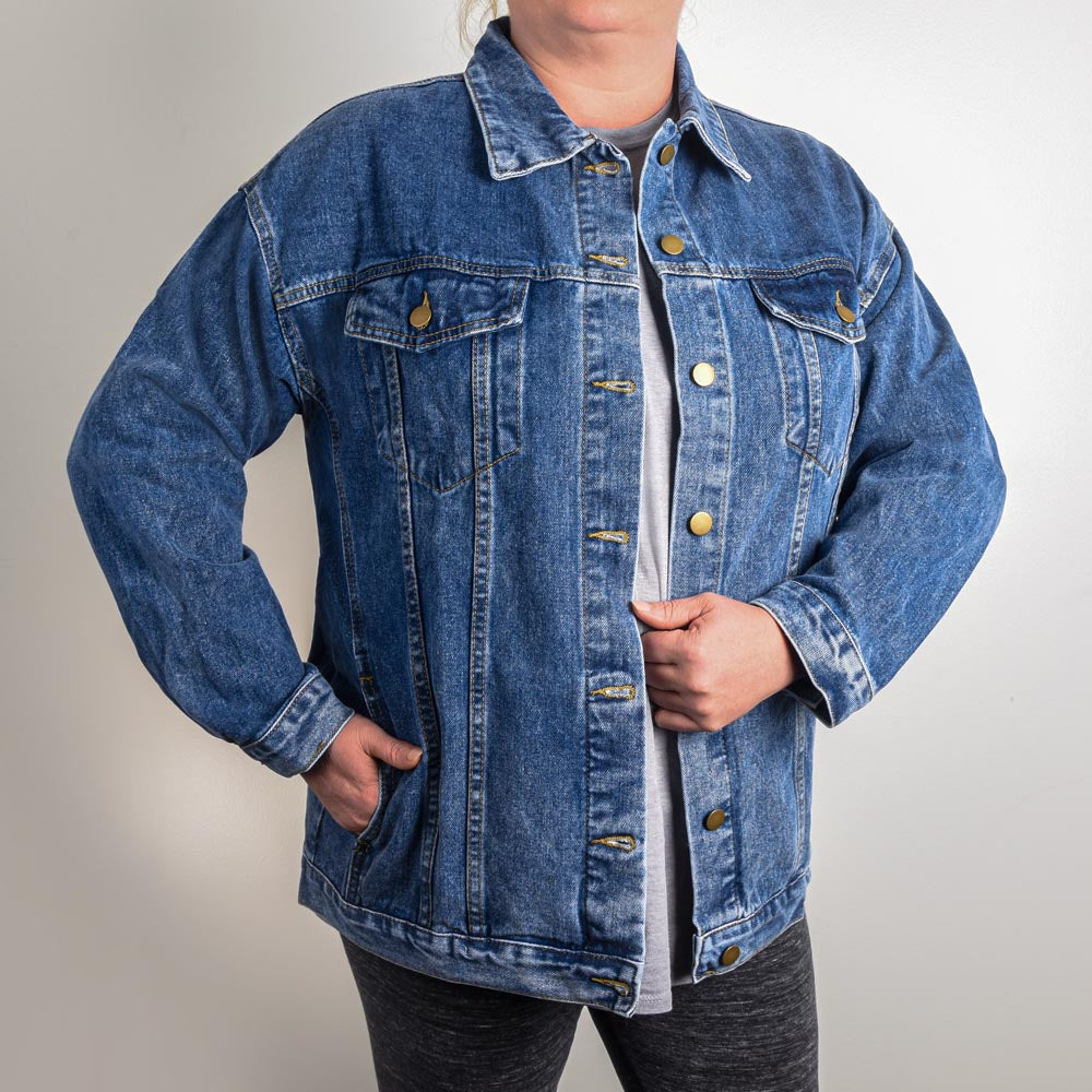 Rose & Dagger Jean Jacket – Fierce Love Symbol | Gothic Romance Jacket