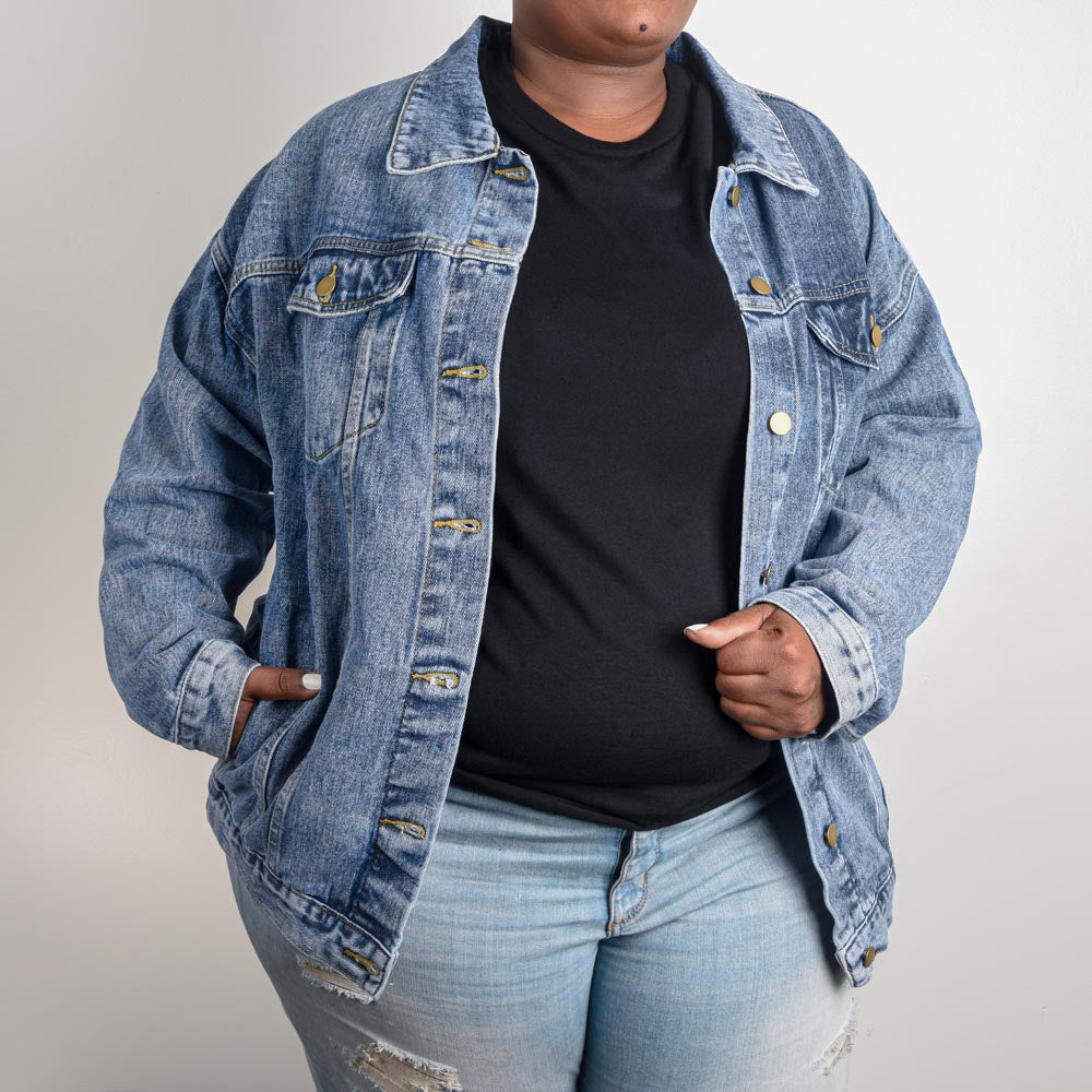 Rose & Dagger Jean Jacket – Fierce Love Symbol | Gothic Romance Jacket