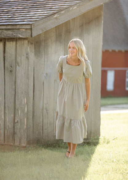 Ava Square Neck Midi Dress