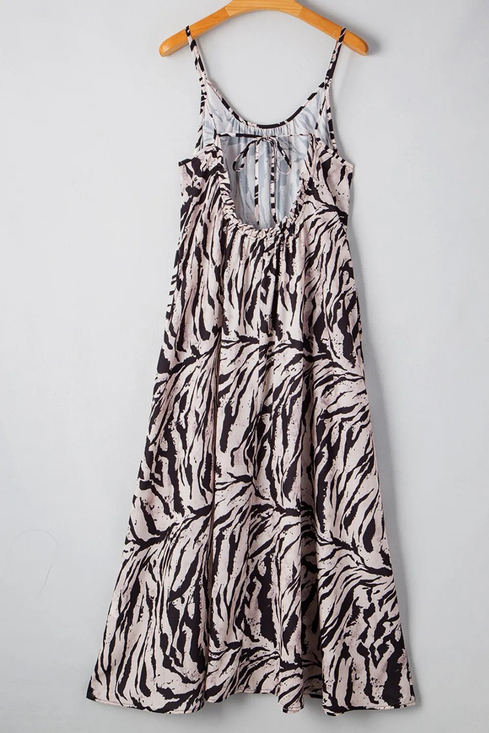 Abstract Print Tie Back Maxi Cami Dress
