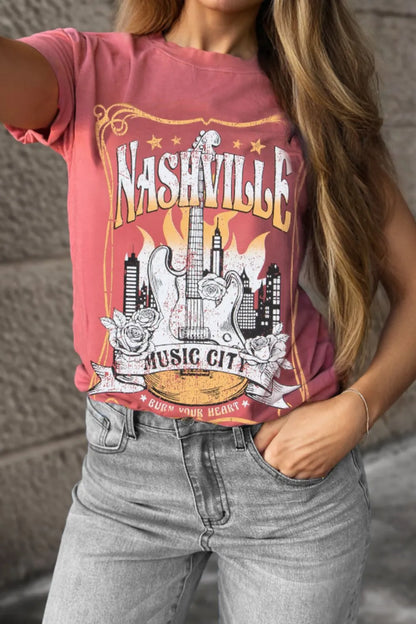 Mineral Nashville Music City Graphic Retro T-Shirt