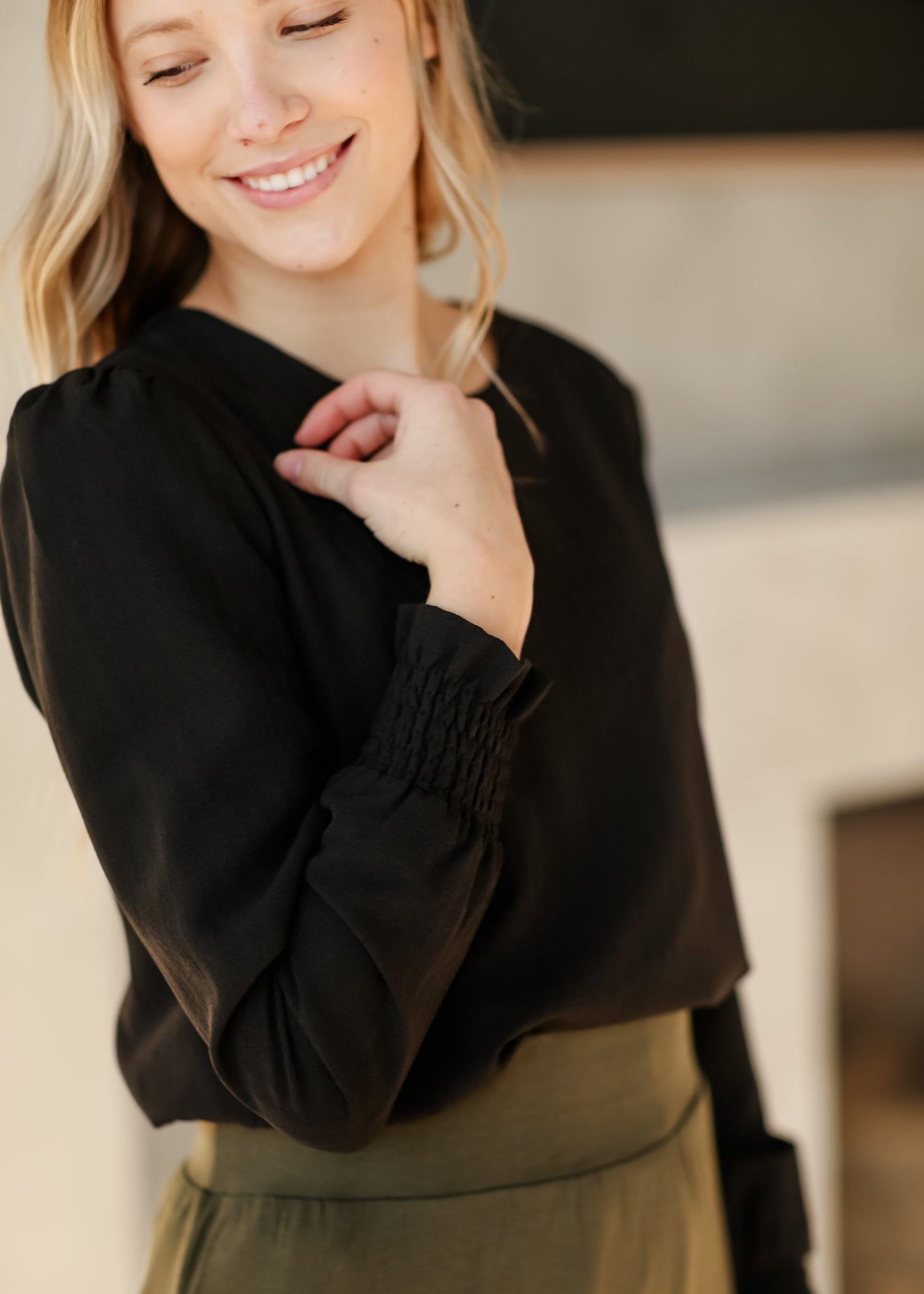 Blake Cinched Sleeve Blouse