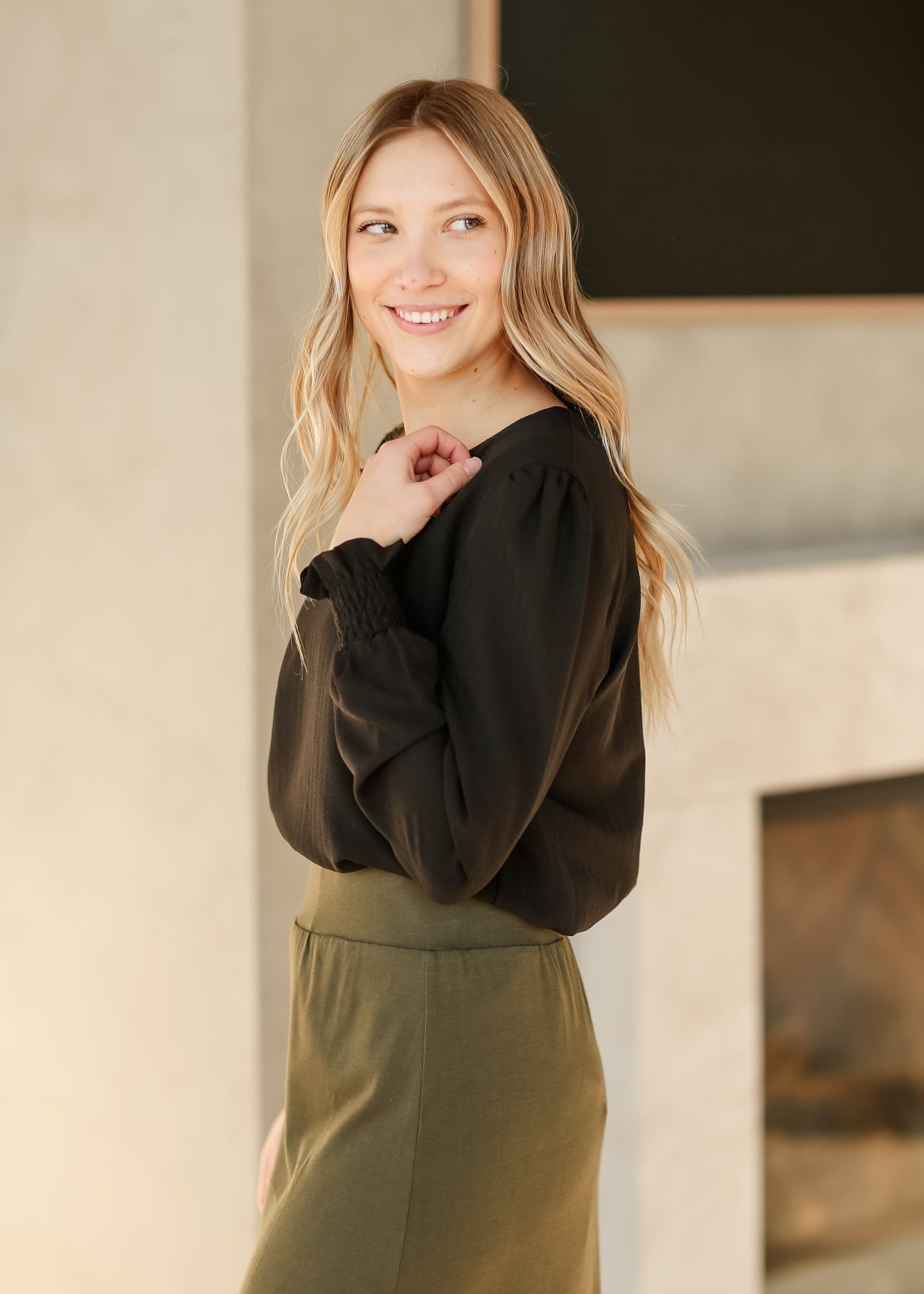 Blake Cinched Sleeve Blouse