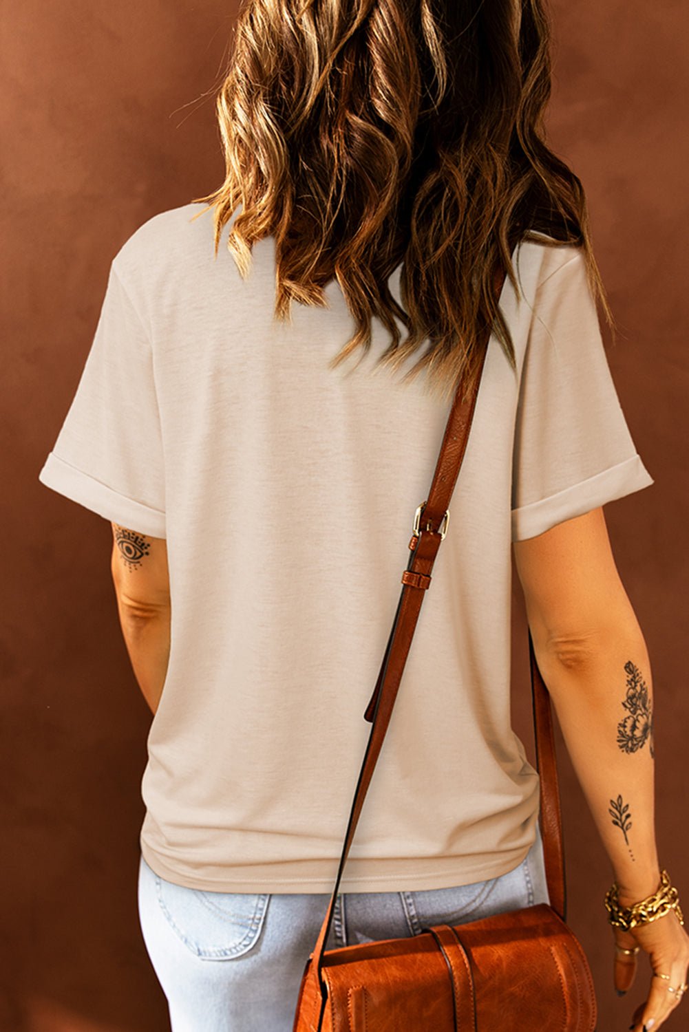 Western Graphic Round Neck T-Shirt – Khaki by Simply Love