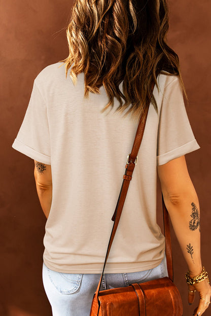 Western Graphic Round Neck T-Shirt – Khaki by Simply Love