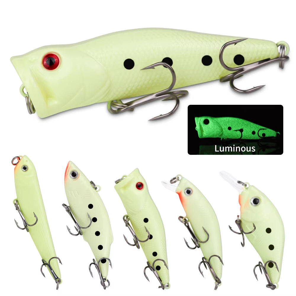 Fishing bait assortment kit with hooks, ready for freshwater use