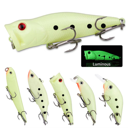 Fishing bait assortment kit with hooks, ready for freshwater use