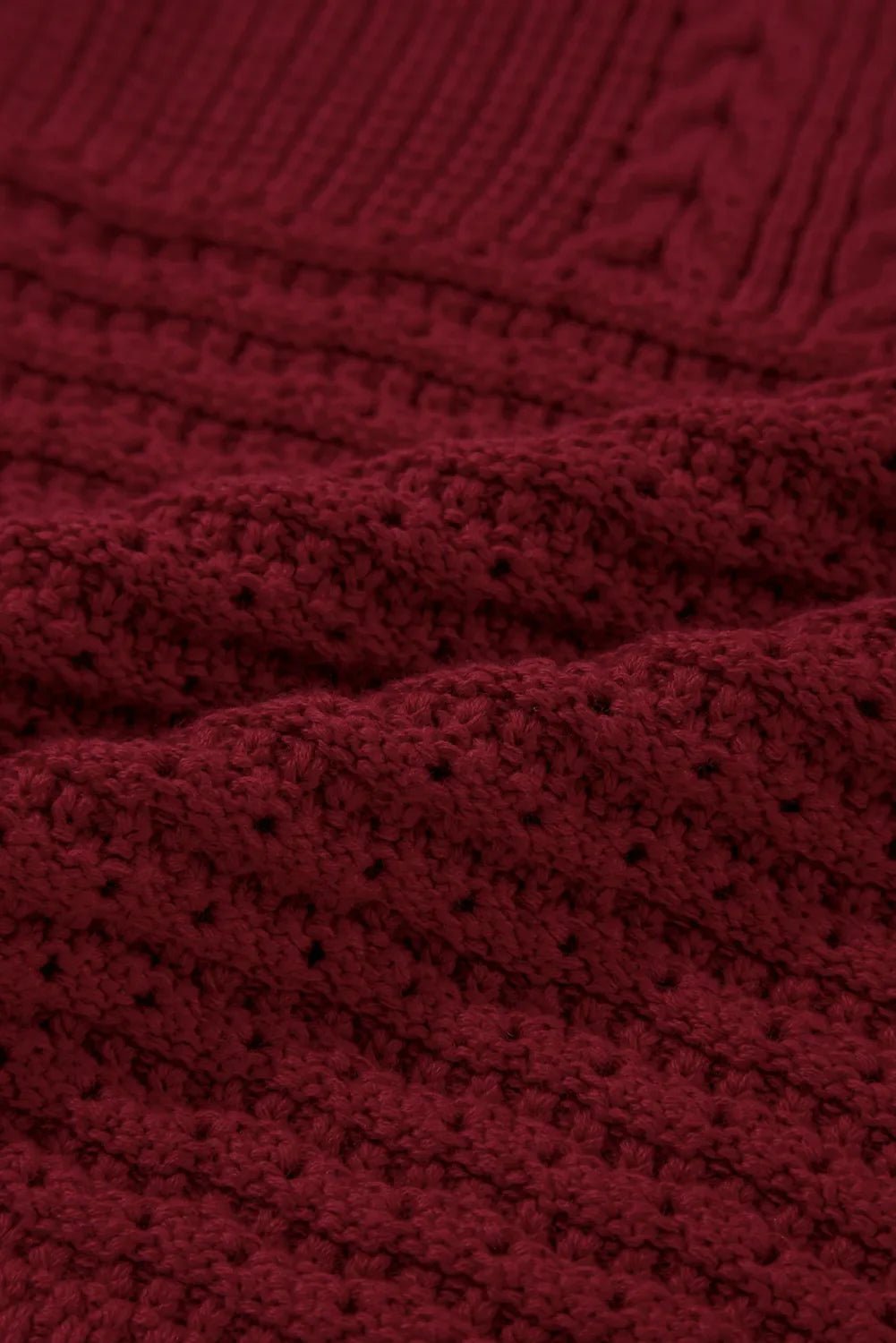 Cable Knit Pointelle Slim Fit V Neck Sweater Vest – Burgundy by Simply Love