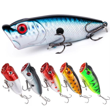 22pc Lure Kit – Hard & Soft Baits, Popper, Minnow, Frog, VIB, Pencil | Topwater & Midwater Set (Ships from U.S.)