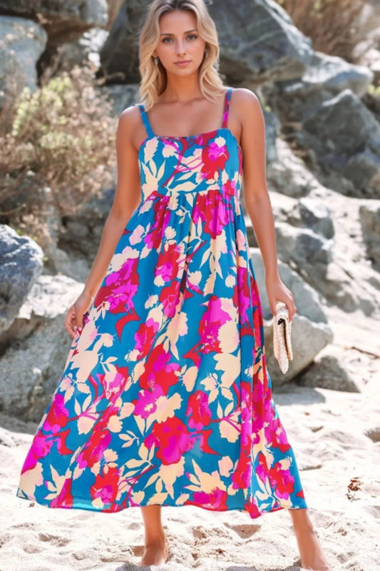 Floral Square Neck Cami Dress with Pockets – Floral by Simply Love