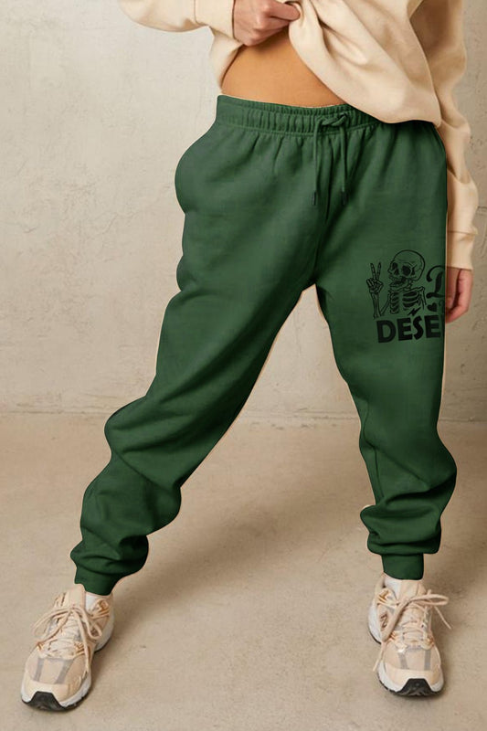 Simply Love Full Size HAVE THE DAY YOU DESERVE Graphic Sweatpants – Green by Simply Love