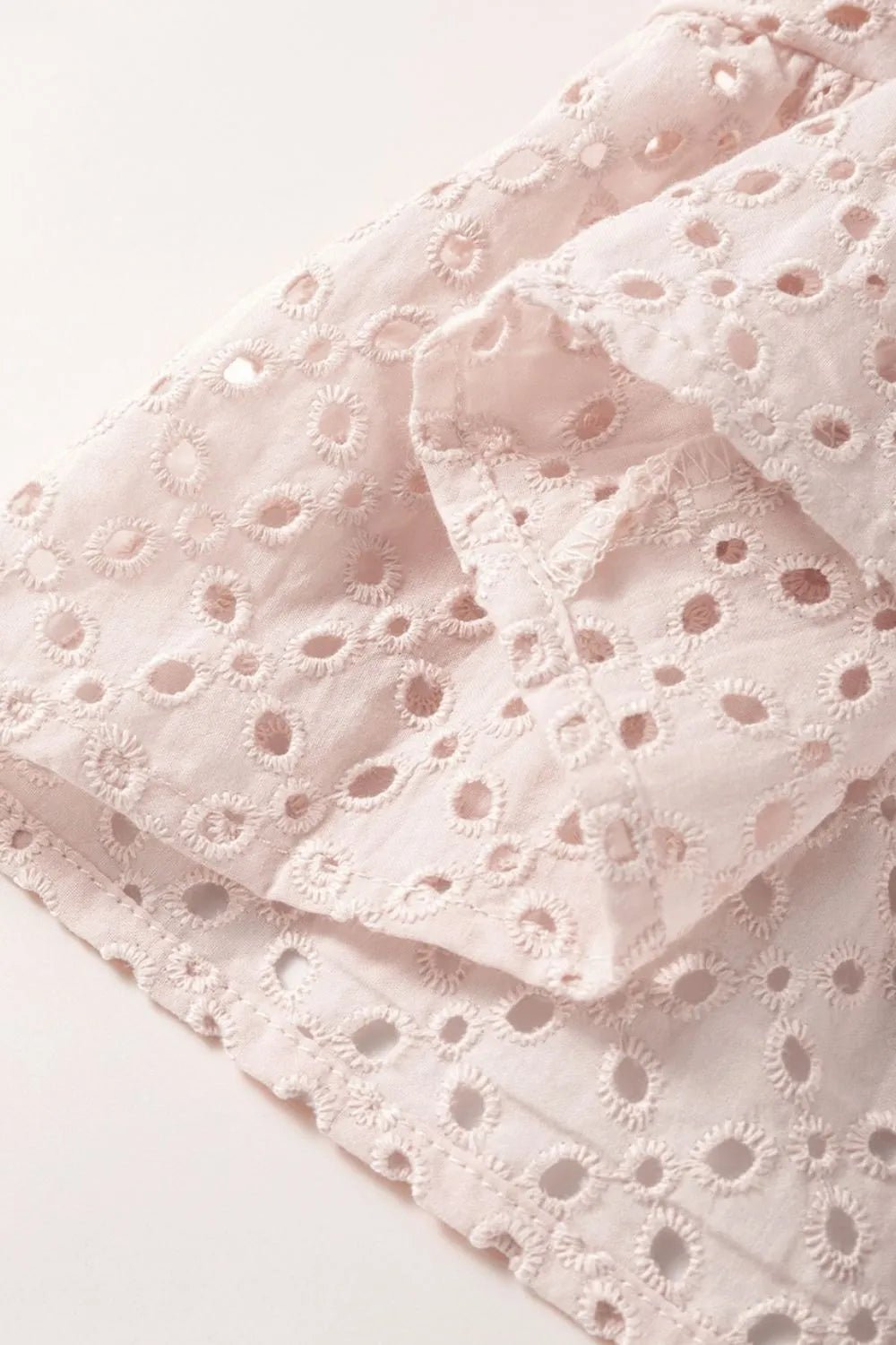 Embroidered Eyelets Ruffled Hem Sleeveless Mini Dress – Watermelon pink by Simply Love