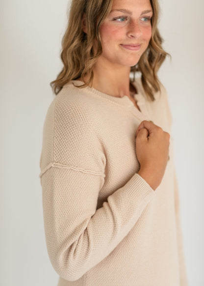 Fawna Henley Waffle Knit Maxi Dress – XS IC Dresses by Inherit Co.
