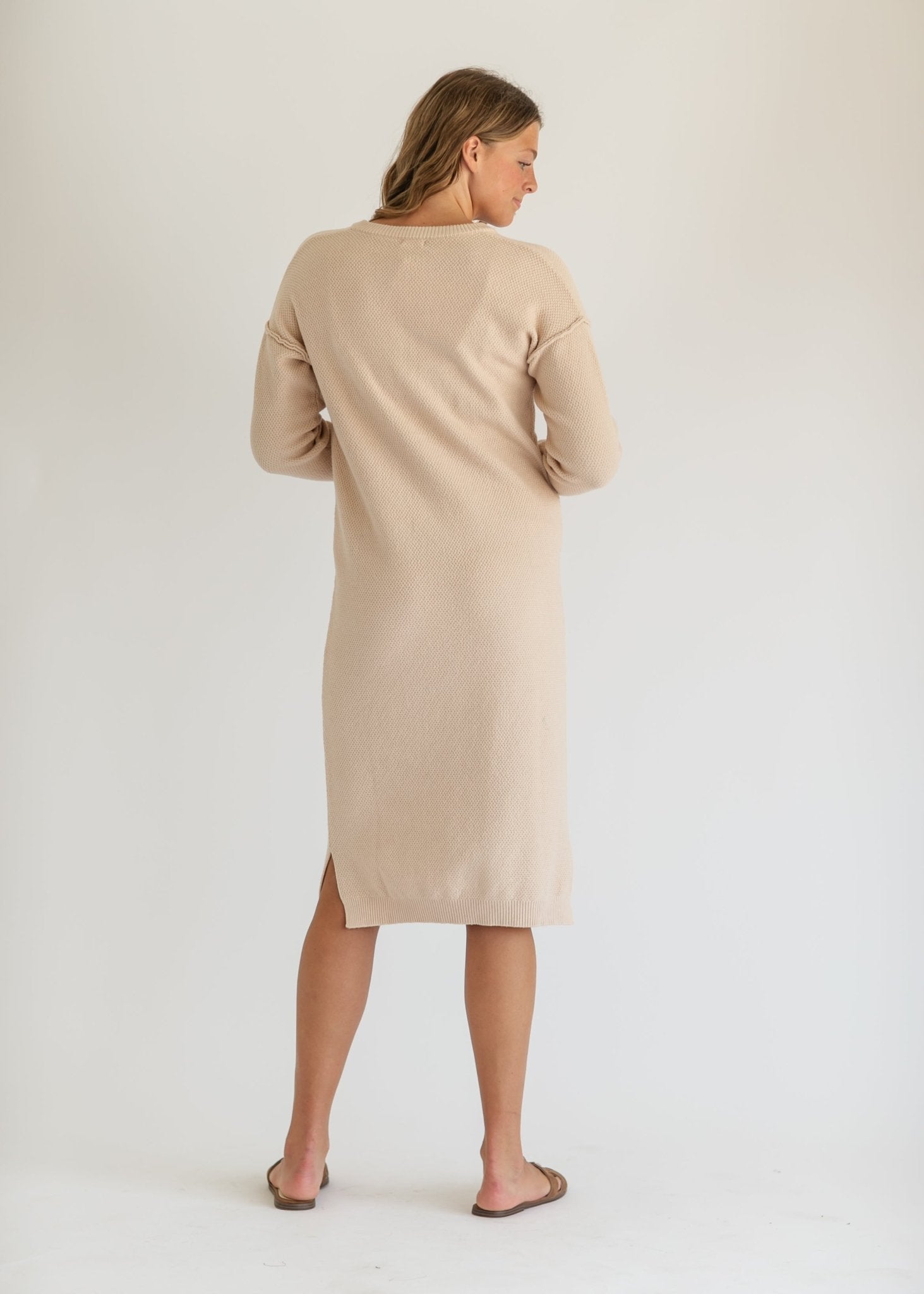 Fawna Henley Waffle Knit Maxi Dress – XS IC Dresses by Inherit Co.
