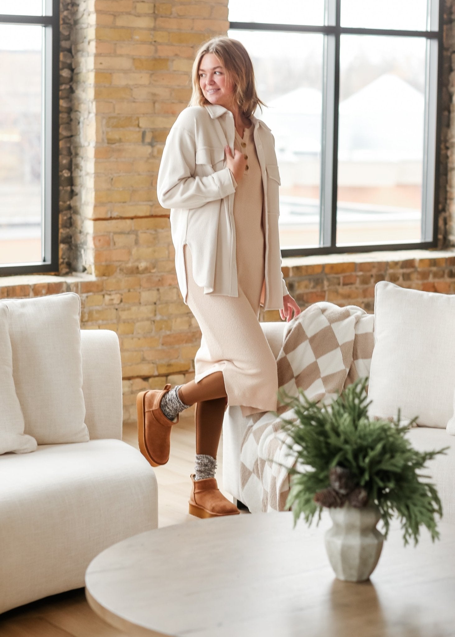 Fawna Henley Waffle Knit Maxi Dress – XS IC Dresses by Inherit Co.