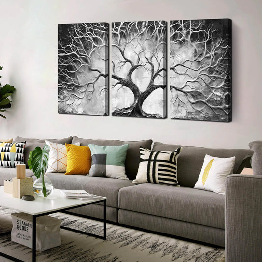 Cirabky - Tree - Pictures - Wall - Art - For - Living - Room - Black - And - White - Canvas - Wall - Art - For - Bedroom - Home - Office - Decor - Wall - Size - 16 - X - 24 - X - 3 - Pieces | Shop Sbrtn Homes – Black and White Wall Art by SbrTnHomes