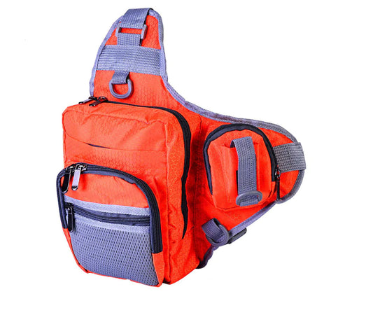 Multi-function fishing shoulder bag – durable canvas tackle organizer with compartments