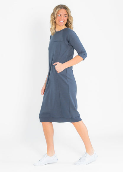 Liv 3/4 Sleeve Sweatshirt Midi Dress – XS IC Dresses by Inherit Co.