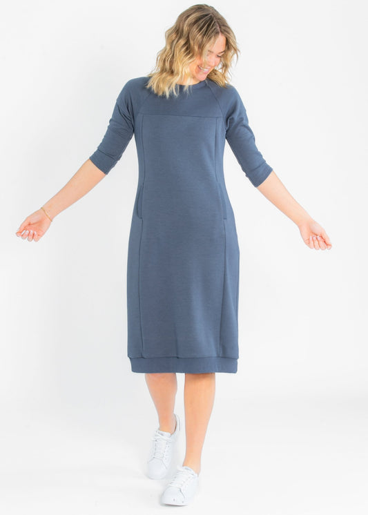 Liv 3/4 Sleeve Sweatshirt Midi Dress