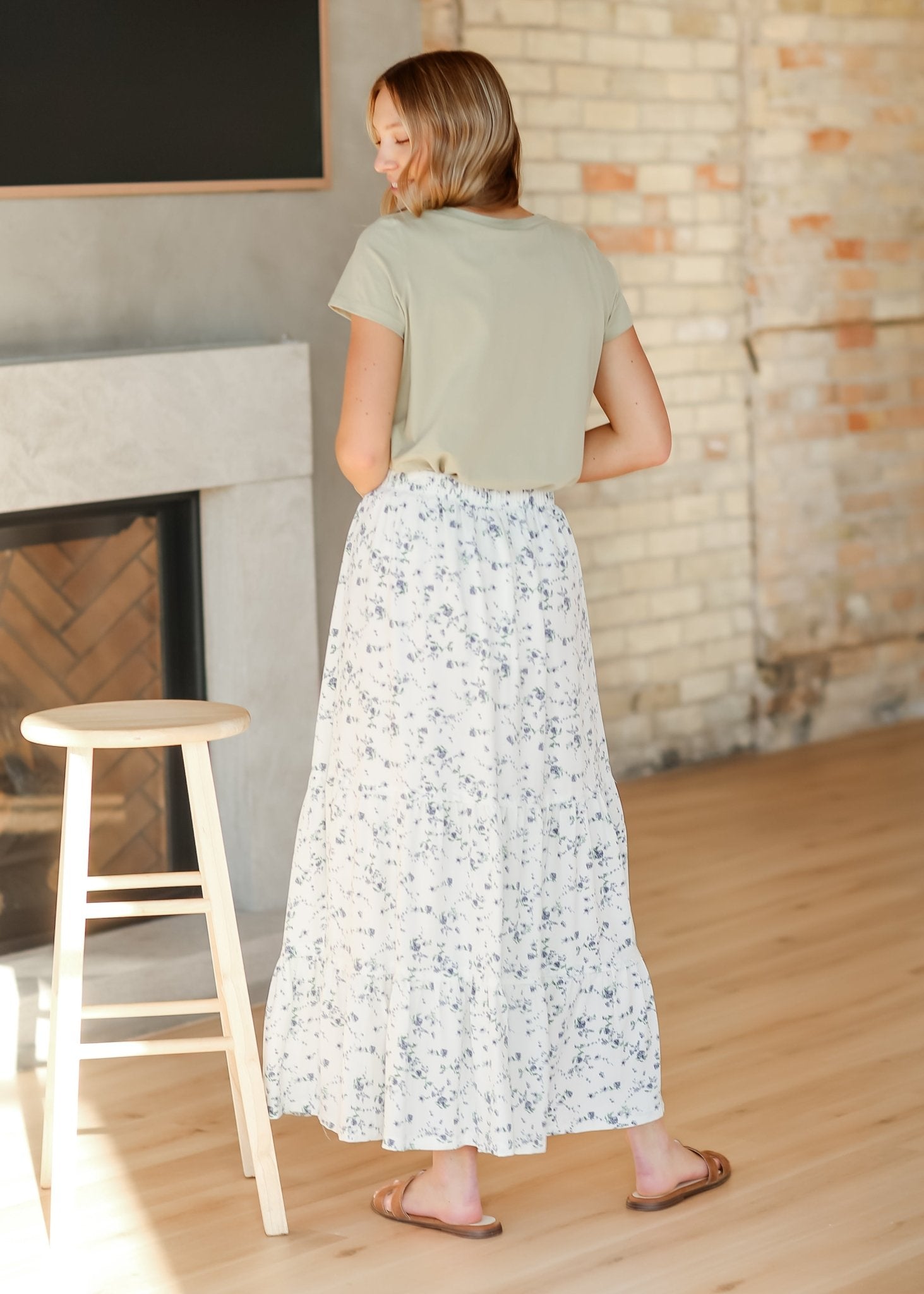 Lynn Tiered Peasant Maxi Skirt Purple Floral – XS IC Skirts by Inherit Co.