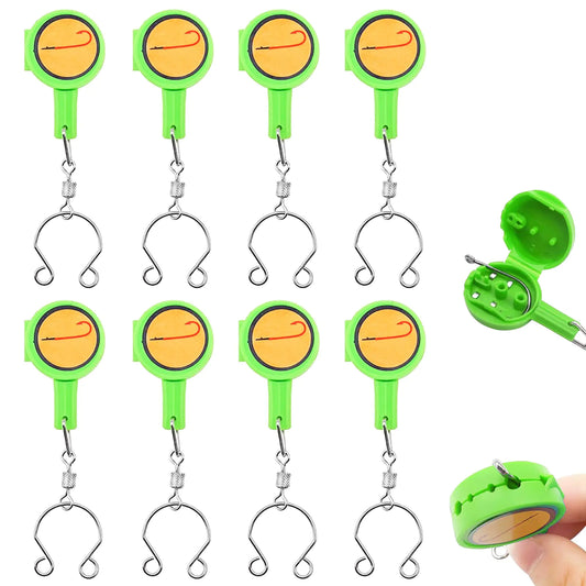 "8-pack green fishing knot tying tools – quick and easy nail knot tool for anglers and beginners