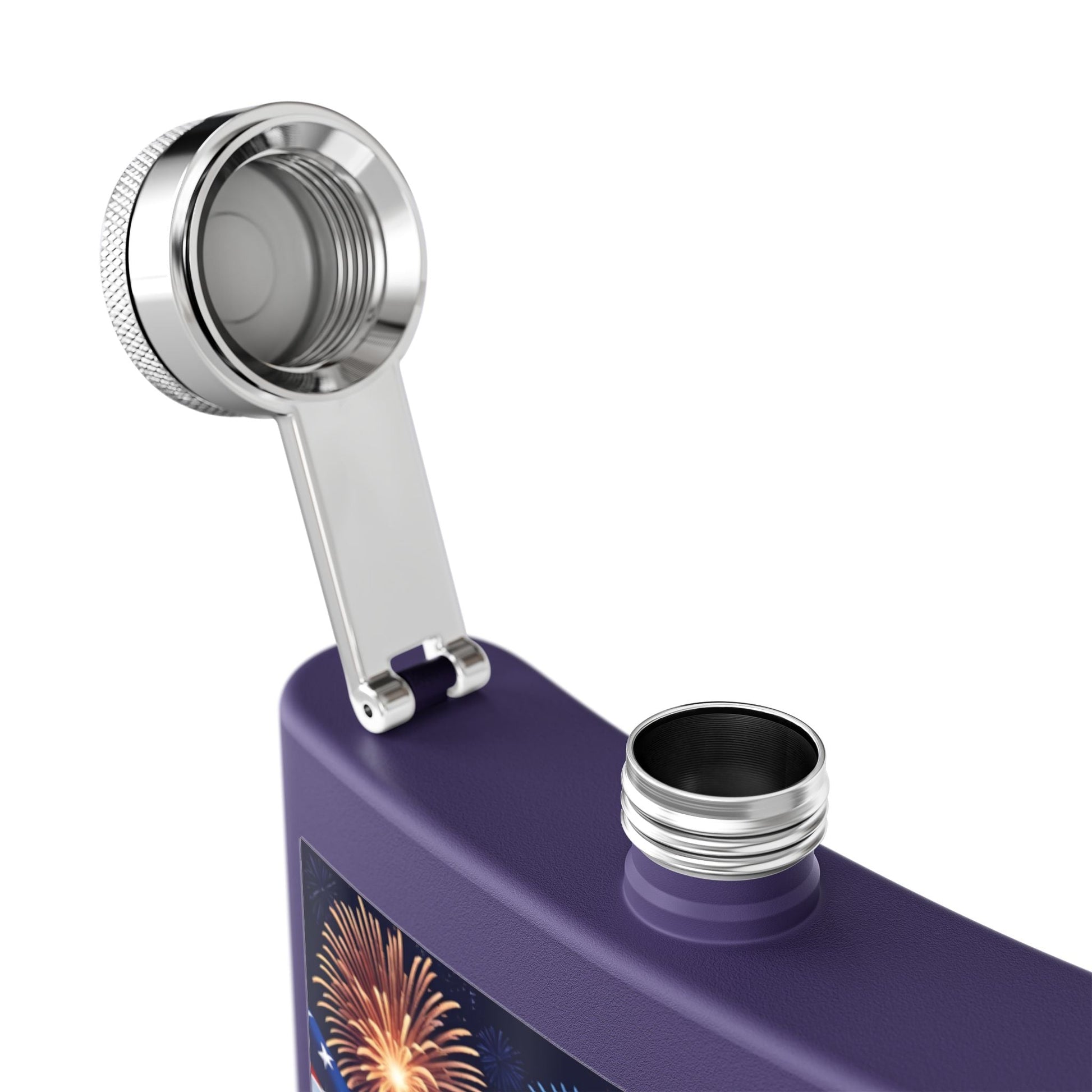Patriotic 6oz Stainless Steel Flask – American Flag Design, Great for 4th of July, Tailgating, or Military Tribute