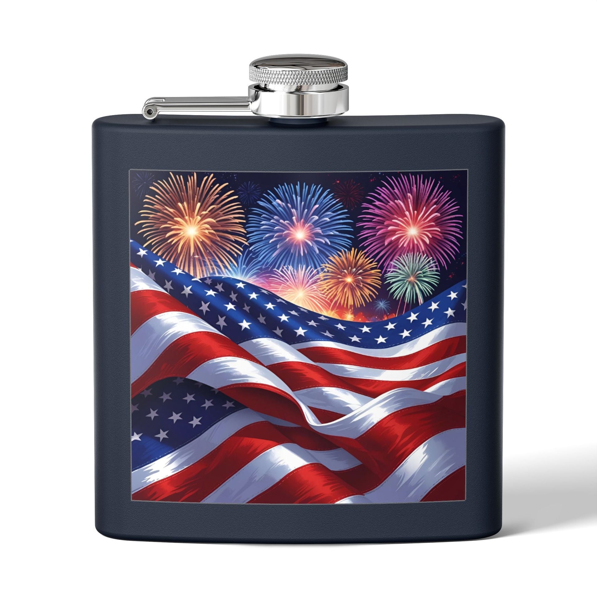 Patriotic 6oz Stainless Steel Flask – American Flag Design, Great for 4th of July, Tailgating, or Military Tribute